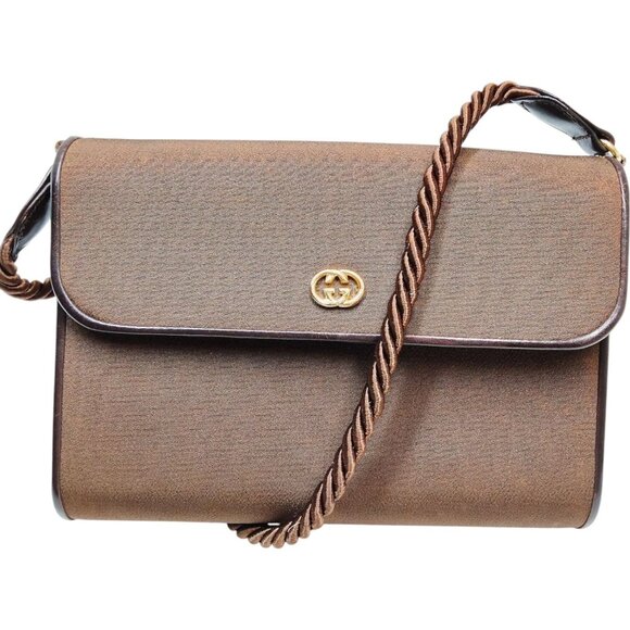 061238BJ (L3) Gucci Crossbody Bag Brown Nylon - Picture 1 of 9